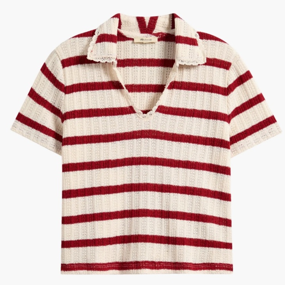 Madewell Stripe Knit Polo, size XL